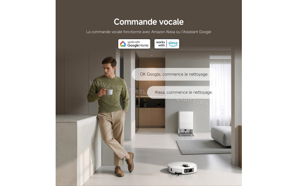 XIAOMI Robot Vacuum 5 Pro Blanc - Commande vocale