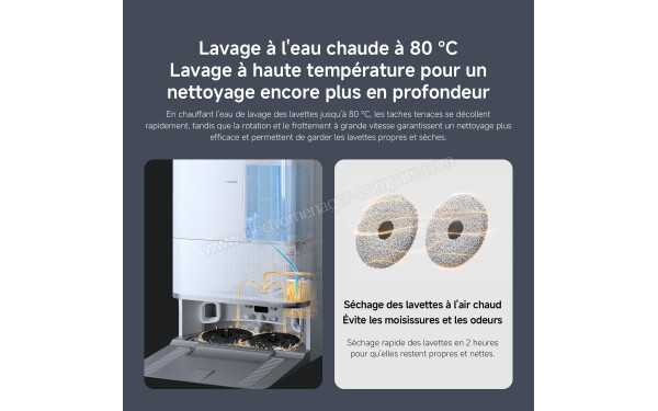 XIAOMI Robot Vacuum 5 Pro Blanc - Lavage &agrave; l'eau chaude