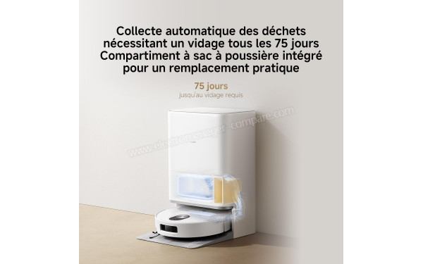XIAOMI Robot Vacuum 5 Blanc - Station de collecte automatique des d&eacute;chets