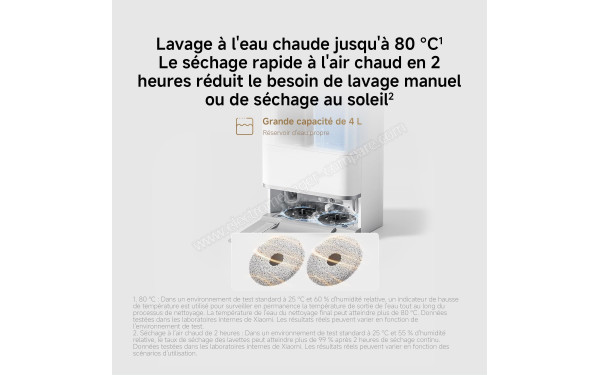 XIAOMI Robot Vacuum 5 Blanc - Lavage &agrave; l'eau chaude