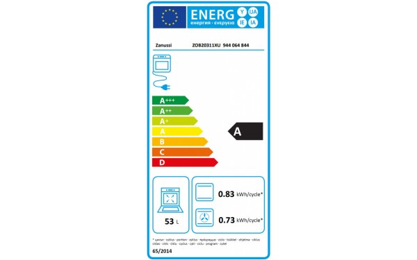 ZANUSSI ZOB20311XU - &Eacute;tiquette &eacute;nergie