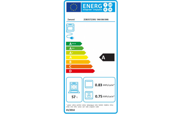 ZANUSSI ZOB35723XU - &Eacute;tiquette &eacute;nergie
