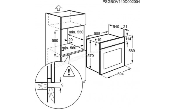 ZANUSSI ZOHNB0W1 - Dimensions