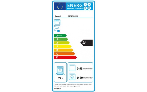 ZANUSSI ZOP37912XU - &Eacute;tiquette &eacute;nergie