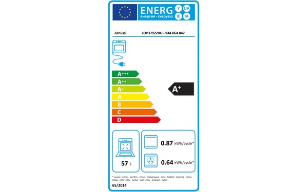 ZANUSSI ZOP37922XU - &Eacute;tiquette &eacute;nergie