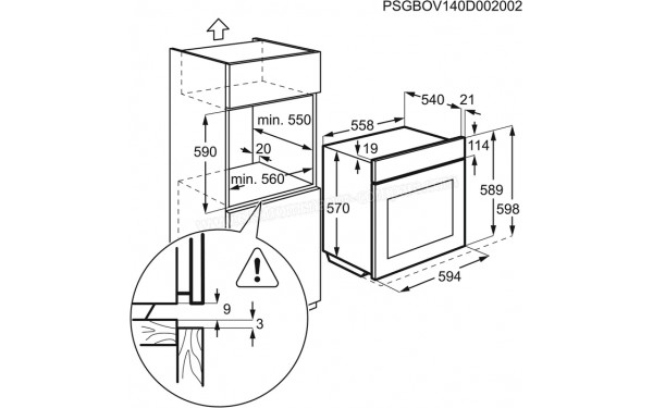 ZANUSSI ZOPXE5X1 - Dimensions