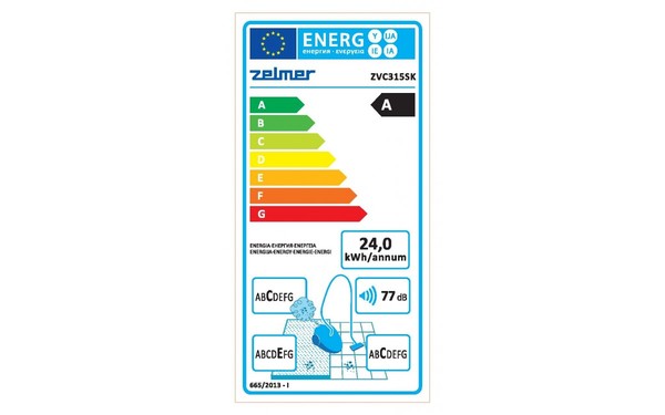 ZELMER ZVC315SK - &Eacute;tiquette &eacute;nergie