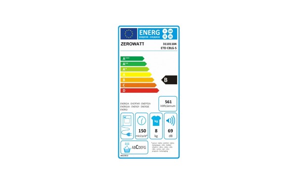 ZEROWATT ETD C8LG-S - &Eacute;tiquette &eacute;nergie