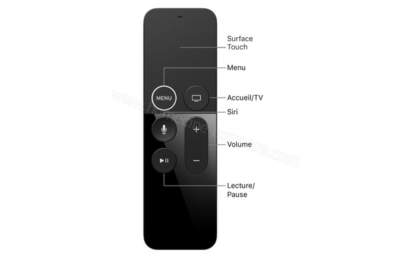 APPLE TV 4K 32 Go - Siri Remote - vue de face