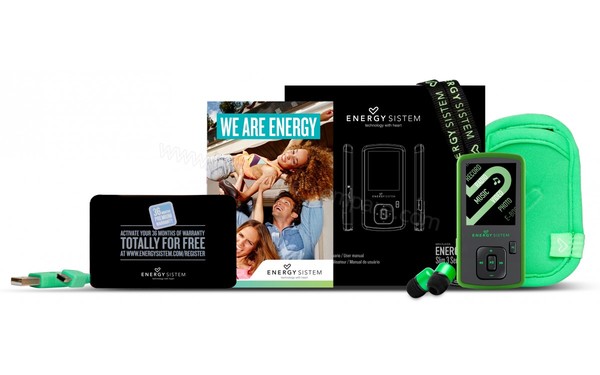 ENERGY SISTEM Energy MP4 Slim 3 Vert 8 Go - Accessoires fournis