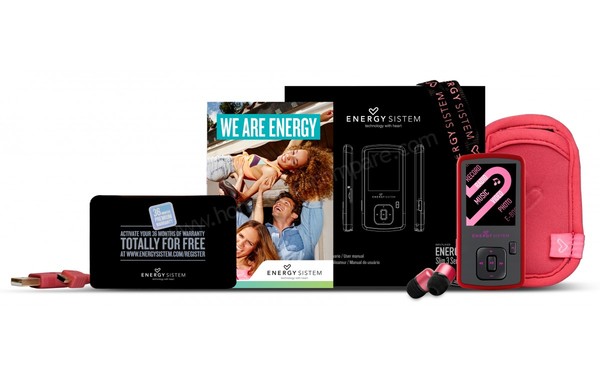 ENERGY SISTEM Energy MP4 Slim 3 Rouge 4 Go - Accessoires fournis