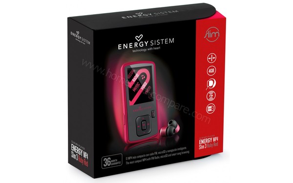 ENERGY SISTEM Energy MP4 Slim 3 Rouge 4 Go - Packaging