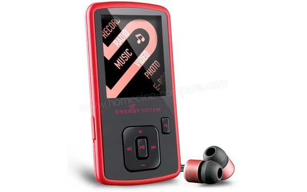 ENERGY SISTEM Energy MP4 Slim 3 Rouge 4 Go - Vue 3/4 gauche