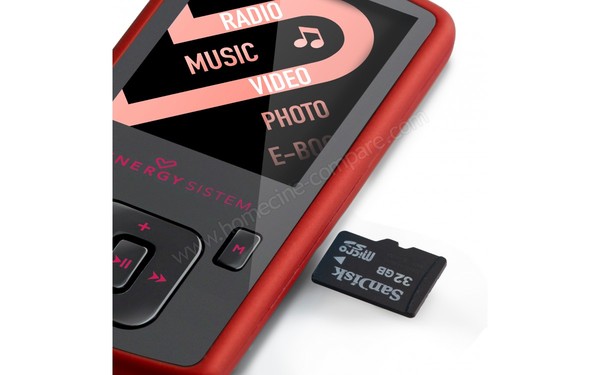 ENERGY SISTEM Energy MP4 Slim 3 Rouge 8 Go - Lecteur de carte