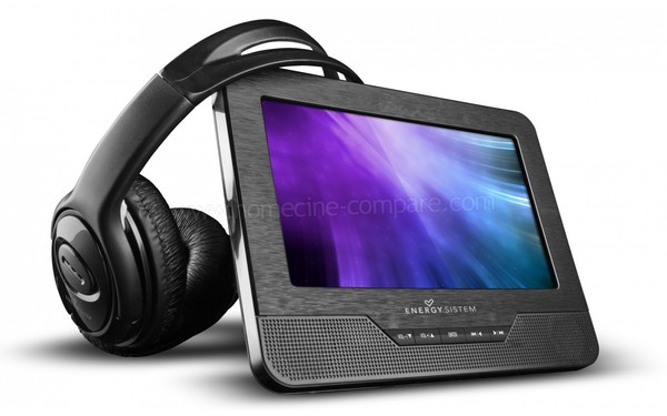ENERGY SISTEM Car Media Player r7 Traveller - Vue 3/4 gauche + Casque