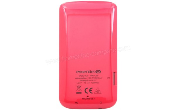 ESSENTIELB Enjoy 8 Go Rose - Vue de l'arri&egrave;re