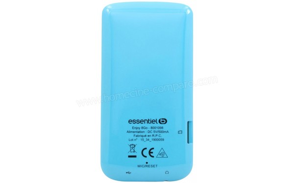 ESSENTIELB Enjoy 8 Go Turquoise - Vue de l'arri&egrave;re