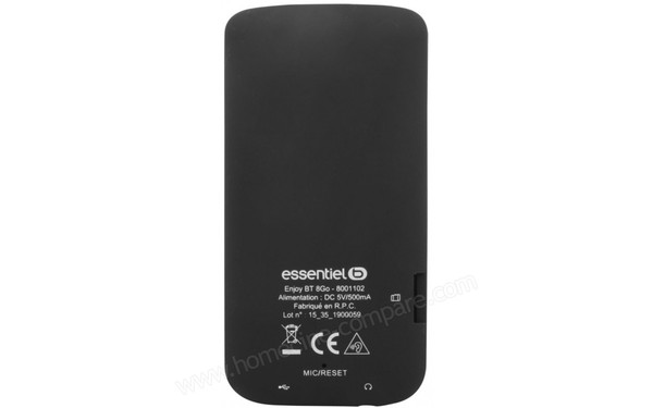 ESSENTIELB Enjoy BT 8 Go Noir - Vue de l'arri&egrave;re