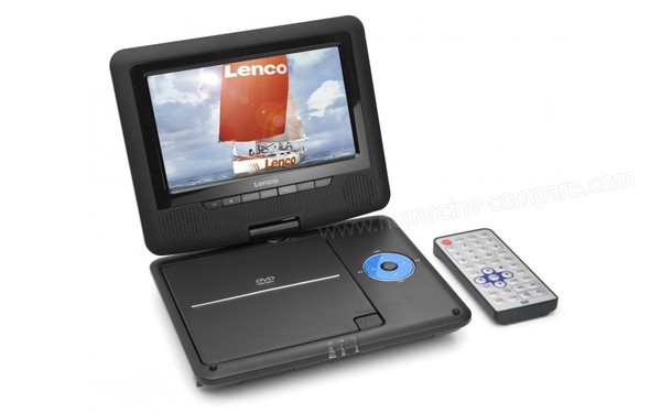 LENCO DVP-736 Bleu - Vue ouverte avec t&eacute;l&eacute;commande