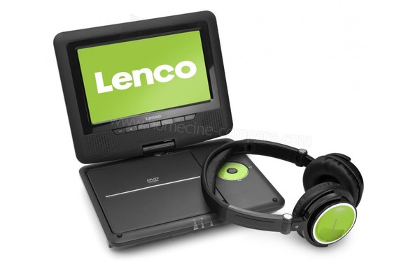 LENCO DVP-736 Vert - Portable ouvert avec casque