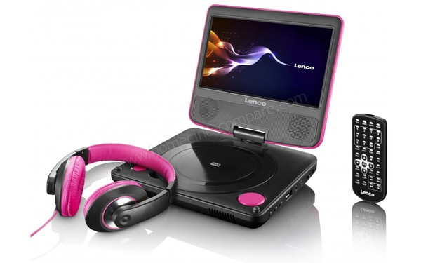 LENCO DVP-754 Rose - Vue 3/4 droite