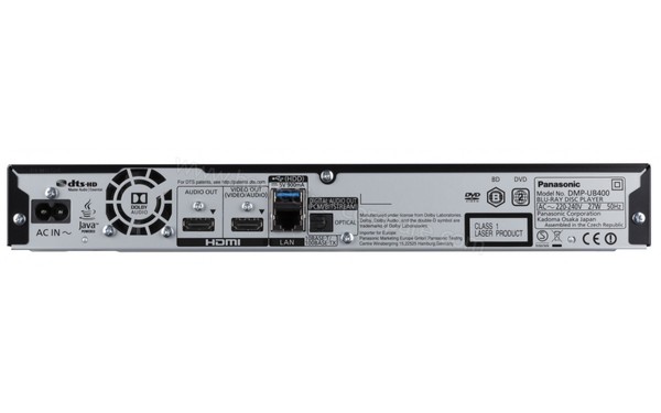 PANASONIC DMP-UB400EG - Vue de l'arri&egrave;re