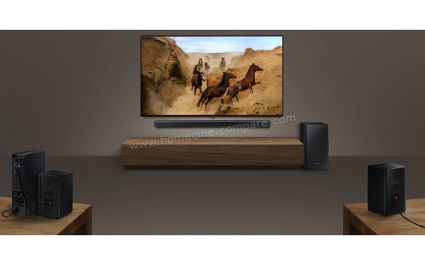 SAMSUNG HW-Q70R - Mise en situation avec enceintes arri&egrave;res sans fil optionnelles (SWA-8500S)