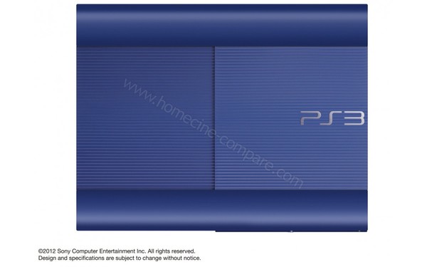 SONY PS3 Ultra Slim Bleue 500 Go GT6 GTA V - Vue du dessus