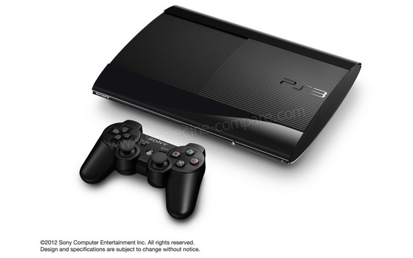 SONY PS3 Ultra Slim 500 Go GOW4 - Vue 3/4 droit-dessus