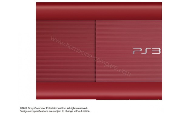 SONY PS3 Ultra Slim Rouge 500 Go Watch Dogs - Vue du dessus
