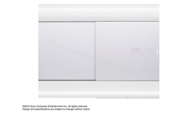 SONY PS3 Ultra Slim Blanche 12 Go Imports EU Mx2 - Vue du dessus