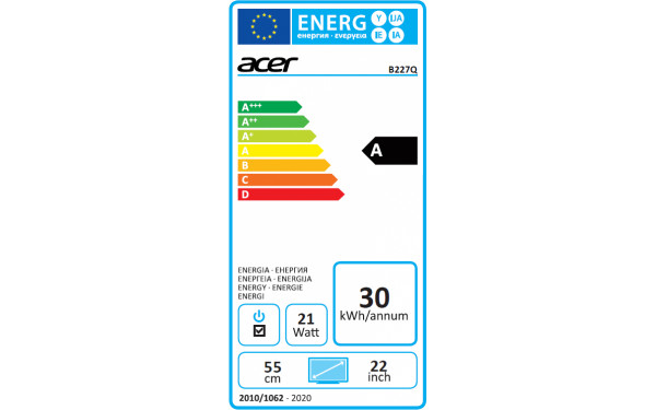 ACER B227QAbmiprx - &Eacute;tiquette &eacute;nergie
