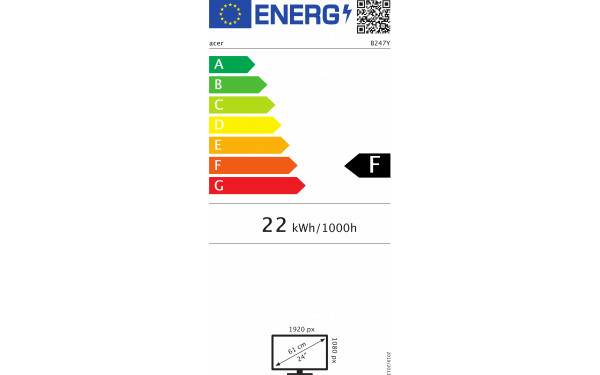 ACER B247Ybmiprzxv - &Eacute;tiquette &eacute;nergie v2