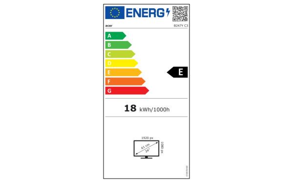 ACER B247YC3bmiruzxv - &Eacute;tiquette &eacute;nergie v2