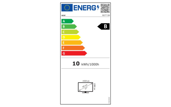 ACER B277D6bmiprczx - &Eacute;tiquette &eacute;nergie v2
