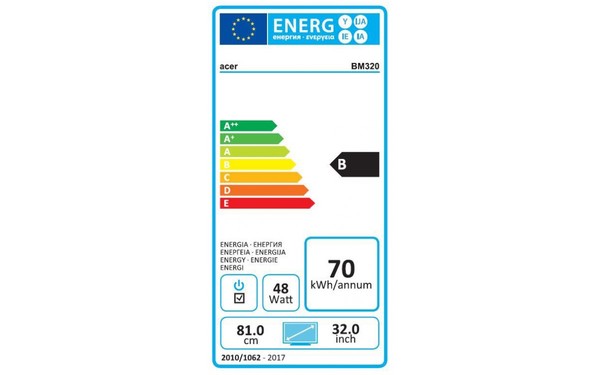 ACER BM320bmidpphzx - &Eacute;tiquette &eacute;nergie