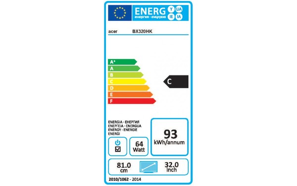 ACER BX320HKymjdpphz - &Eacute;tiquette &eacute;nergie