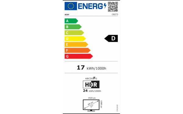 ACER CB273bemipruzx - &Eacute;tiquette &eacute;nergie v2