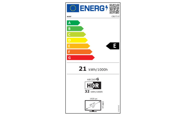 ACER CB273Ebemipruzxv - &Eacute;tiquette &eacute;nergie v2