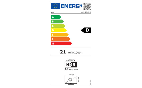 ACER CB342CURJ0bmiiprzx - &Eacute;tiquette &eacute;nergie v2