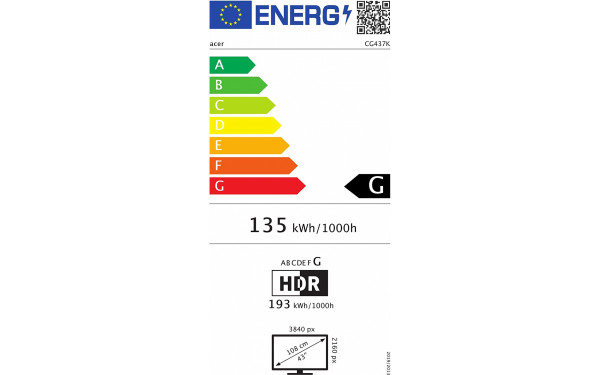 ACER CG437KSbmiipuzx - &Eacute;tiquette &eacute;nergie v2