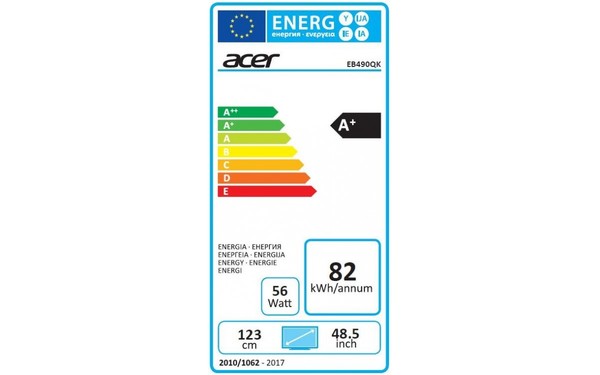 ACER EB490QKbmiiipx - &Eacute;tiquette &eacute;nergie