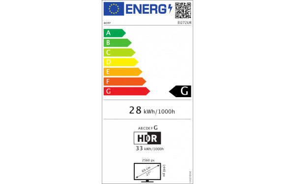 ACER EI272URPbmiiipx - &Eacute;tiquette &eacute;nergie v2