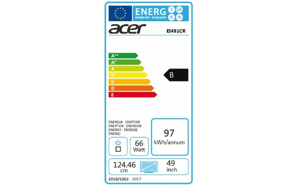 ACER EI491CRPbmiiipx - &Eacute;tiquette &eacute;nergie