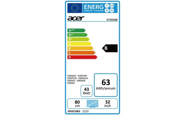 ACER ET322QKwmiipx - &Eacute;tiquette &eacute;nergie