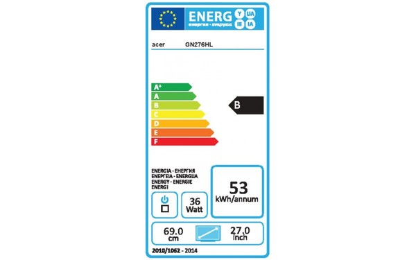 ACER GN276HLbid - &Eacute;tiquette &eacute;nergie