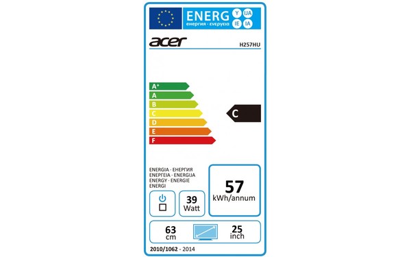 ACER H257HUsmidpx - &Eacute;tiquette &eacute;nergie