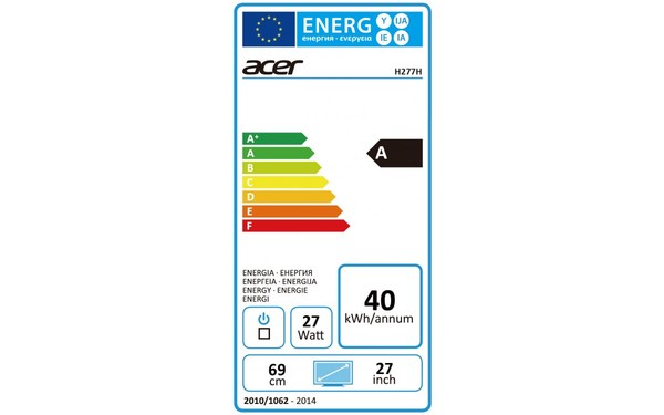 ACER H277Hsmidx - &Eacute;tiquette &eacute;nergie