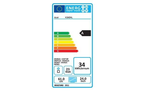 ACER K242HLDbid - &Eacute;tiquette &eacute;nergie