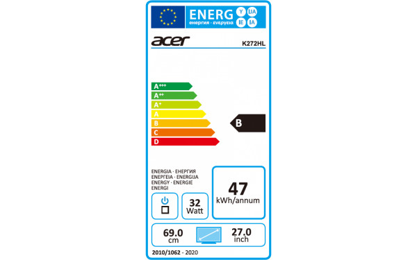ACER K272HLEbid - &Eacute;tiquette &eacute;nergie
